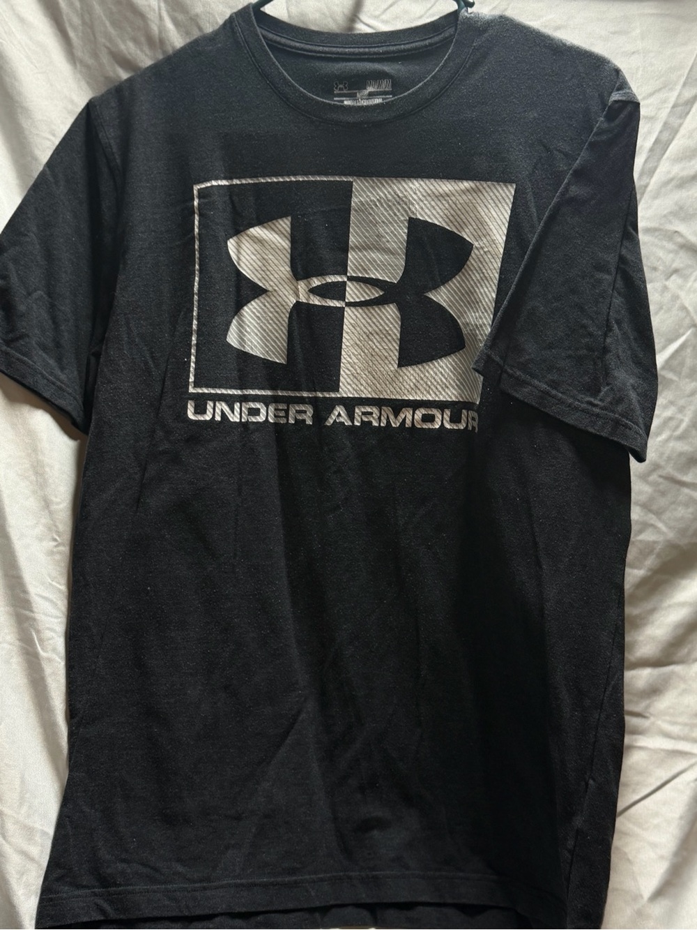 Under Armour Black Tee with Silver Logo Box